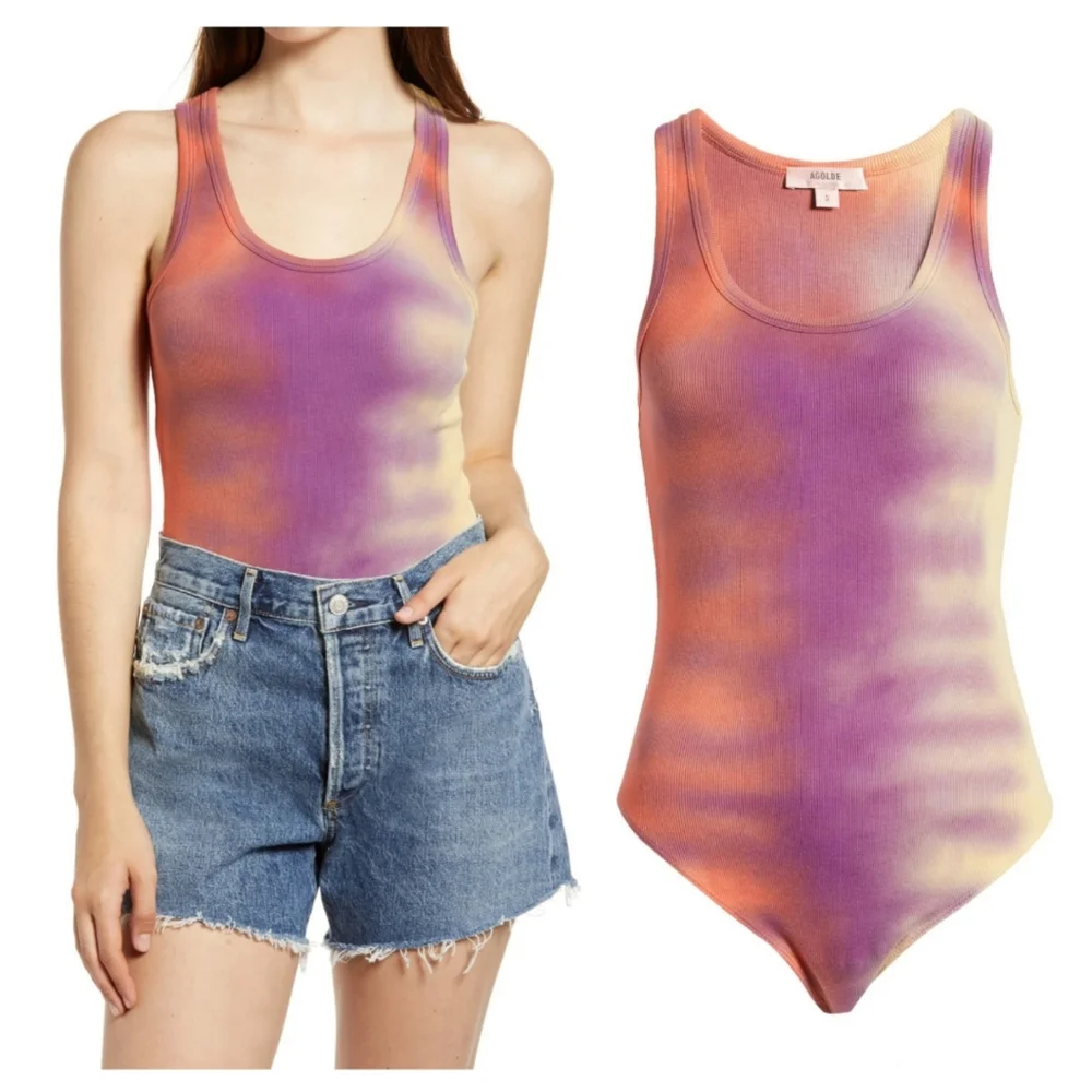 Agolde Ribbed Tank Bodysuit - Picture 1 of 10